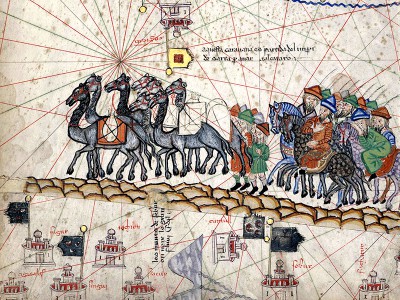 puzzle model Catalan Atlas, detail: Marco Polo's caravan leaving for the Indies