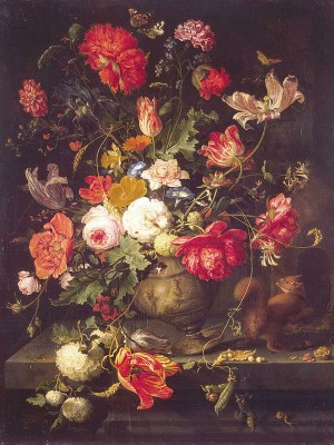 puzzle model Vase of Flowers / Still life of flowers with a squirrel