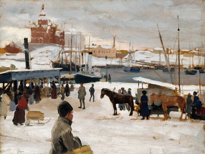 puzzle model Winter Day at Helsinki Market Square, Study