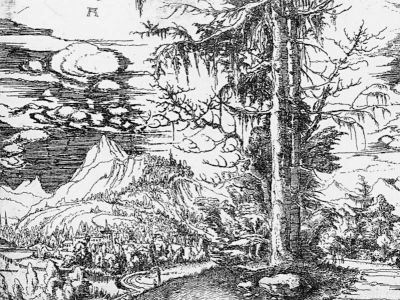 puzzle model Landscape with a Double Spruce