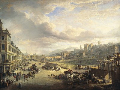 puzzle model Princes Street with the Commencement of the Building of the Royal Institution