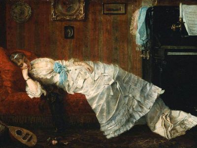 puzzle model Young Woman Resting in a Music Room