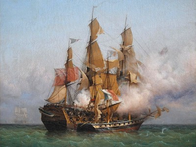 puzzle model Fight between the French Confiance (Surcouf) and the Kent