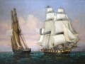 thumbnail Retour de l'île d'Elbe ; rencontre des bricks l'Inconstant et le Zéphir.