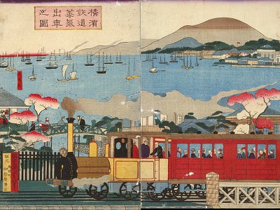 puzzle model First Steam Train Leaving Yokohama