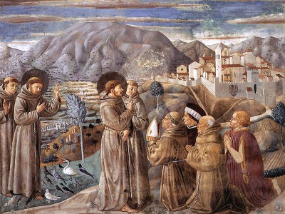 puzzle model Saint François prêche aux oiseaux et bénit la ville de Montefalco