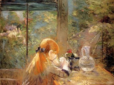 puzzle model Red Haired Girl Sitting on a Veranda