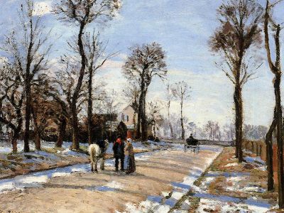 puzzle model Route de Versailles, Louveciennes, Winter Sun and Snow