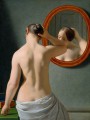 thumbnail A nude woman doing her hair before a mirror