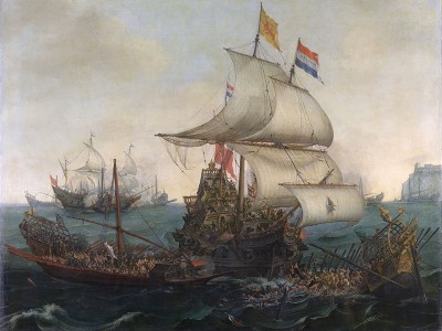 puzzle model Dutch Ships Ramming Spanish Galleys off the Flemish Coast in October 1602