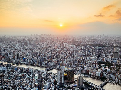 puzzle model Yellow sky over the city