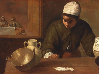 puzzle model Kitchen Maid with "The Supper at Emmaus"