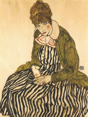puzzle model Portrait of Edith Schiele with striped dress