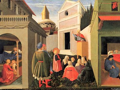 puzzle model Perugia Triptych, predella 3 : miracle and death of Nicholas