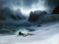 thumbnail Magdalena Bay. Au nord du Spitzberg. Effet d'aurore boréale