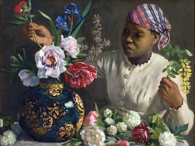 puzzle model Young Woman with Peonies 1