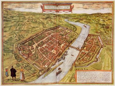 puzzle model Civitates Orbis Terrarum : Francfort-sur-le-Main