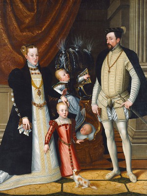 puzzle model Holy Roman Emperor Maximilian II of Austria and his Wife Infanta Maria of Spain with their Children