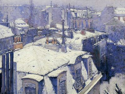 puzzle model Snow on the roofs