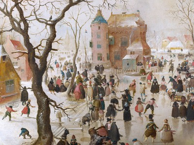 puzzle model A Winter Scene with Skaters near a Castle