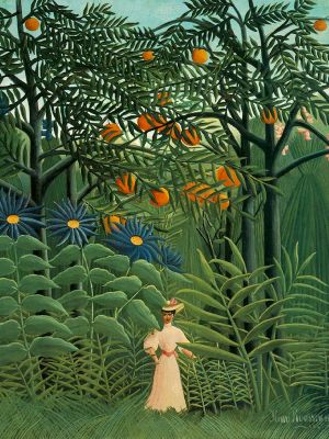 puzzle model Woman Walking in an Exotic Forest