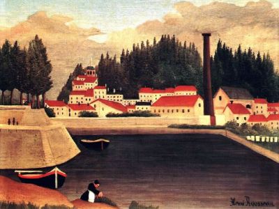 puzzle model Village near a Factory