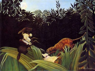 puzzle model Scouts Attacked by a Tiger