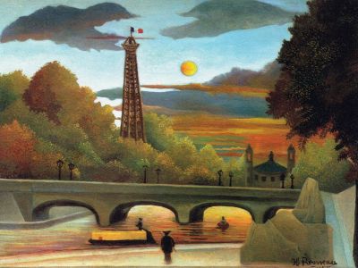 puzzle model Seine and Eiffel-tower in the sunset