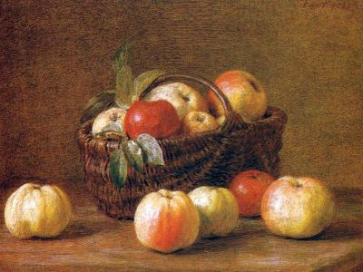 puzzle model Pommes dans un panier et sur la table