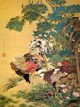 thumbnail Rooster and Hen with Hydrangeas