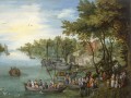 thumbnail Wooded River Landscape with a Landing Stage
