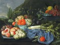 thumbnail Fruit Still Life with Celery, Peaches, Oranges and Grape in a China Bowl