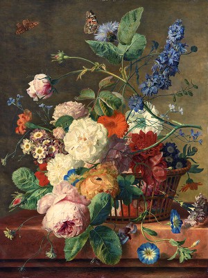 puzzle model Flower Basket with Two Butterflies