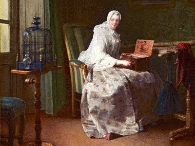 puzzle model Lady with a Bird-Organ