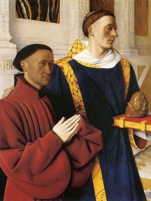 puzzle model Étienne Chevalier presented by saint Étienne (Melun Diptych