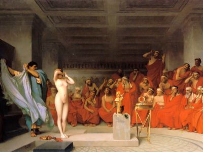 puzzle model Phryne before The Areopagus