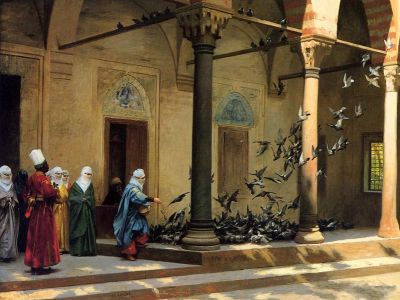 puzzle model Harem Women Feeding Pigeons in a Courtyard