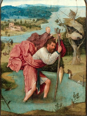 puzzle model Saint Christophe portant l'enfant Jésus