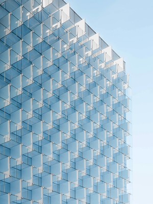 puzzle model glass facade