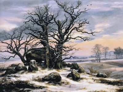 puzzle model Tombe mégalithique en hiver