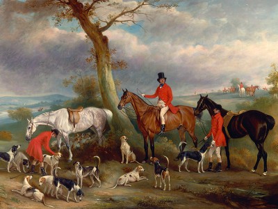 puzzle model Thomas Wilkinson with the Hurworth Foxhounds