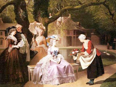 puzzle model Marie Antoinette and Louis XVI in The Garden