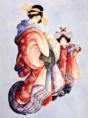 puzzle model Oiran and Kamuro (courtisane et son apprentie)