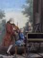 thumbnail Portrait of Wolfgang Amadeus Mozart playing in Paris with his father and sister