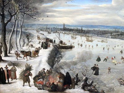 puzzle model View of Antwerp with Frozen Schelde