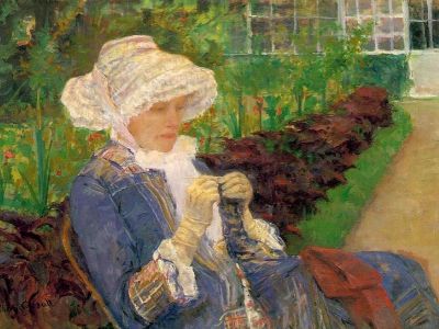 puzzle model Lydia Crocheting in the Garden at Marly