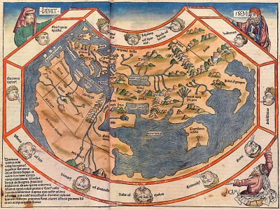 puzzle model World map from the ´´Schedelchen Weltchronik´´