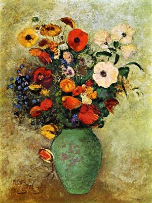 puzzle model Bouquet de fleurs dans un vase vert