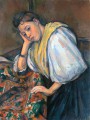 thumbnail Jeune femme italienne à une table