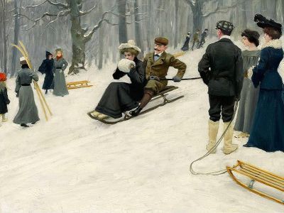 puzzle model Snow Sled Ride in Søndermarken, Copenhagen
